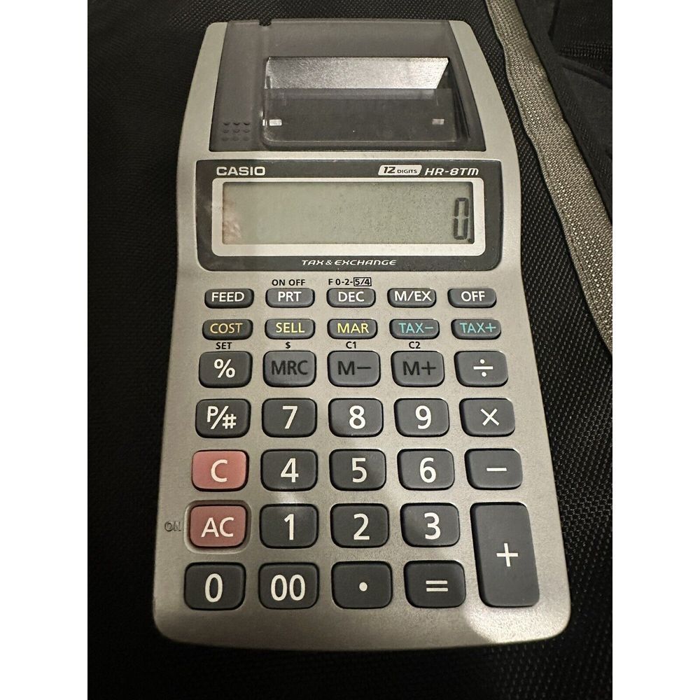 Casio 12 Digits HR-8TM Printing Calculator Tax & Exchange - Does Not Print